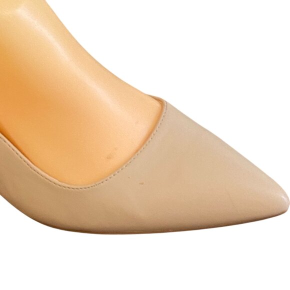 Calvin Klein Nasser Kitten Heel Slingback Pump Sz 9 Taupe Nude Beige #199S - Picture 8 of 11